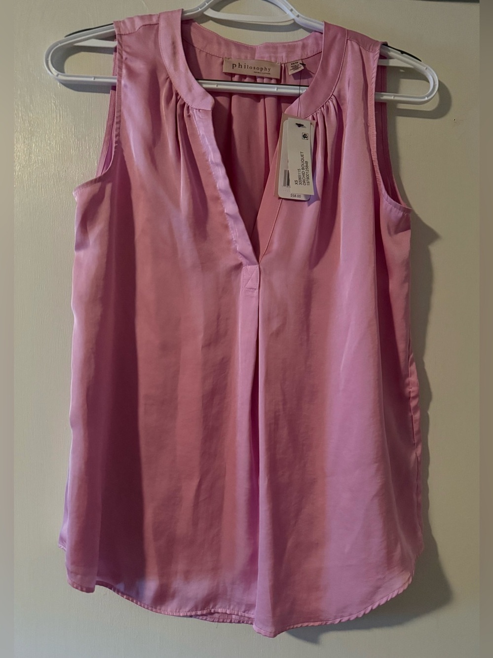 Philosophy Soft Pink Sleeveless V-Neck Satin Camisole